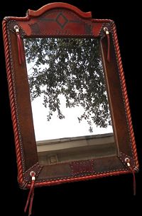 Outback Creations Leather Covered Mirror